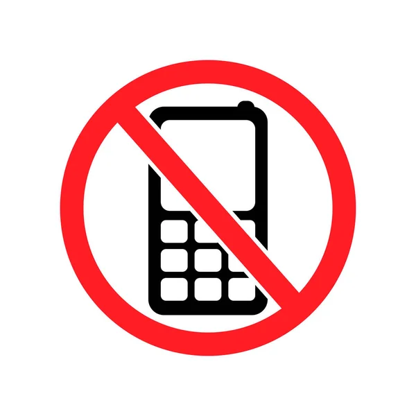 No Phones Allowed Icon Forbidden Calls Sign Vector Illustration — Vetor de Stock
