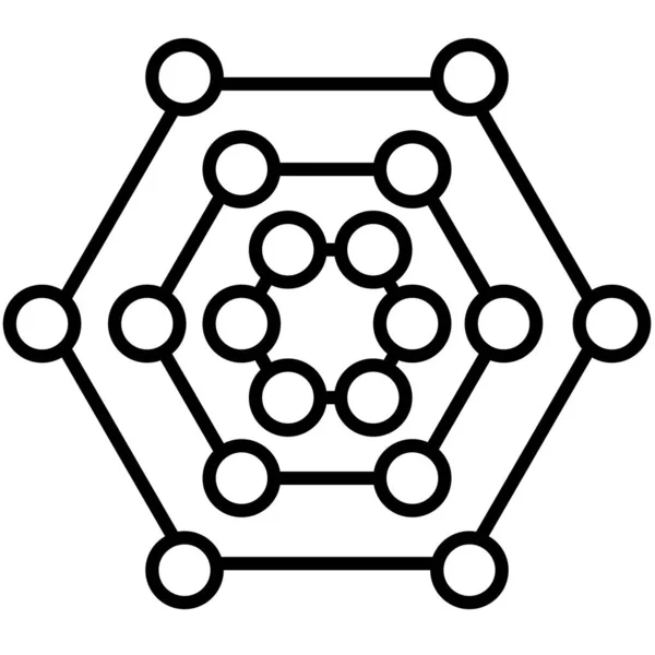Círculo de rede ou camadas moleculares gráfico de fluxo de marketing on-line Ícone Ilustração vetorial —  Vetores de Stock