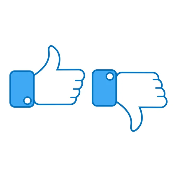Daumen hoch und runter wie im Gegensatz zu Icon Positive Negative Symbol Social Feedback App Vektor Illustration — Stockvektor