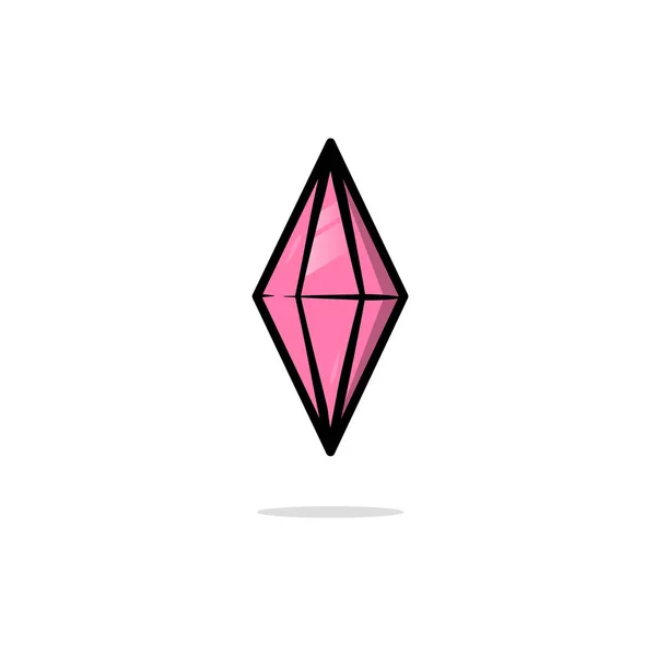 Rosa brilhante diamante ícone Gemstone Vetor de luxo Ilustração isolada no fundo branco — Vetor de Stock