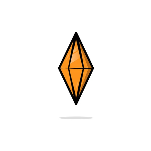 Ícone de diamante brilhante laranja Gemstone Vetor de luxo Ilustração isolada no fundo branco — Vetor de Stock