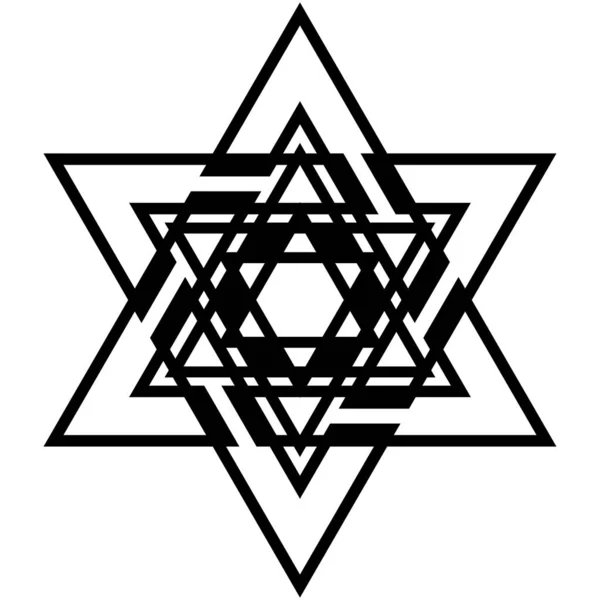 大卫的犹太明星图标犹太传统圣经符号孤立的矢量以色列国家符号 — 图库矢量图片