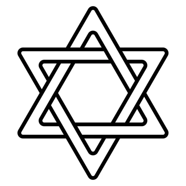 Єврейська Зірка Давідської Ікони Єврейська Традиція Біблійний Символ Ізольований Вектор — стоковий вектор