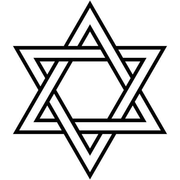 Jewish Star David Icon Jewish Tradition Biblical Symbol Isolated Vector — ストックベクタ