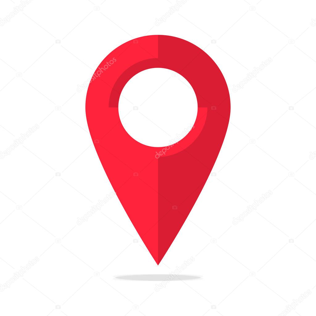 Location Pin GPS You Are Here Red Pointer Travel Button Marker Vector Illustration Symbol