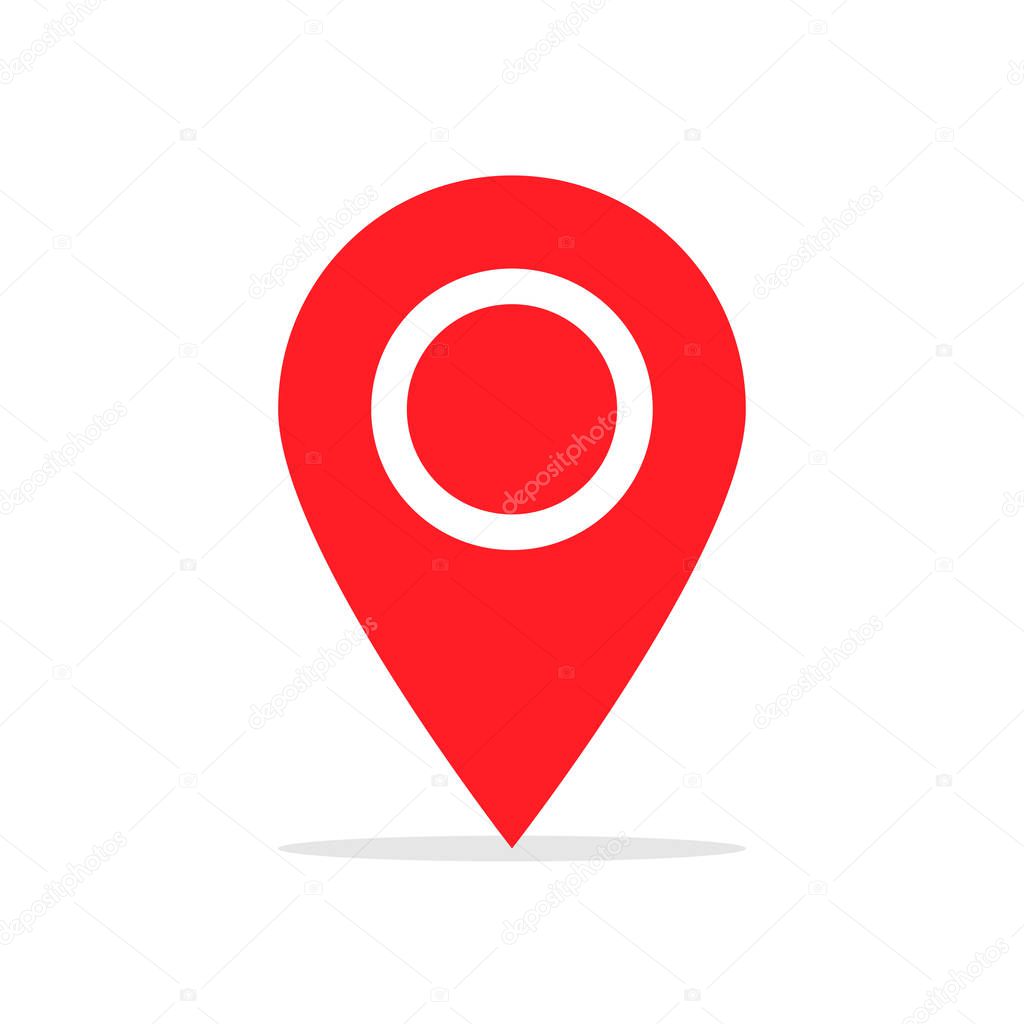 Location Pin GPS You Are Here Red Pointer Travel Button Marker Vector Illustration Symbol