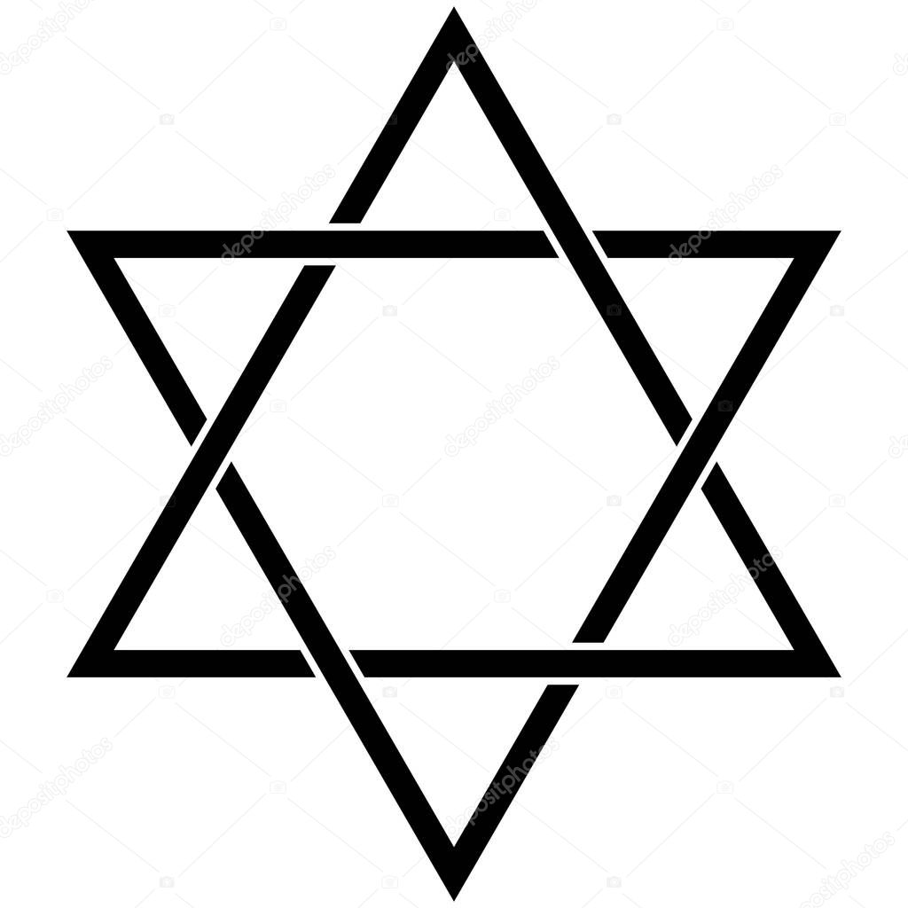 Jewish star of david icon Jewish tradition biblical symbol isolated vector illustration Israel national sign
