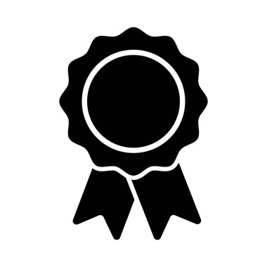 Siyah kurdele rozet ikonu vektör illüstrasyon ödül sembolü