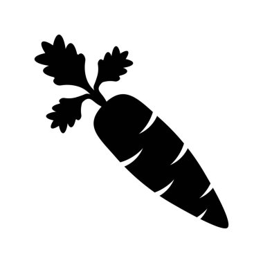 Siyah havuç ikonu vektörü sağlıklı sebze çizimi beyaz arkaplanda izole 