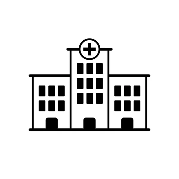 Hospital Building Flat Design White Background Mobile Web Design Clinic — Stock Vector