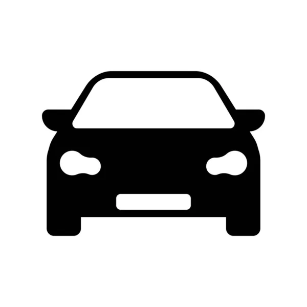 Αυτοκίνητο Μπροστά Επίπεδη Σχεδίαση Μαύρο Διάνυσμα Εικονογράφηση Σύμβολο Μεταφοράς — Διανυσματικό Αρχείο