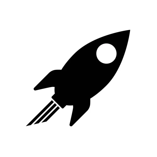 Cohete Logo Nave Espacial Icono Negro Aislado Vector Ilustración — Vector de stock
