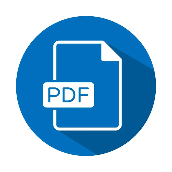 Pdfファイル形式のアイコンをウェブやモバイルアプリのアップロードドキュメントタイプダウンロードボタンベクトル青フラットデザインイラスト — ストックベクタ