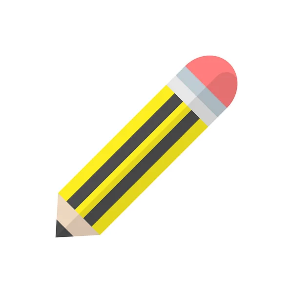Ołówek Gumką Ikona Papeteria Napisać Instrument Wektor Ilustracja Szkolny Wyposażenie — Wektor stockowy