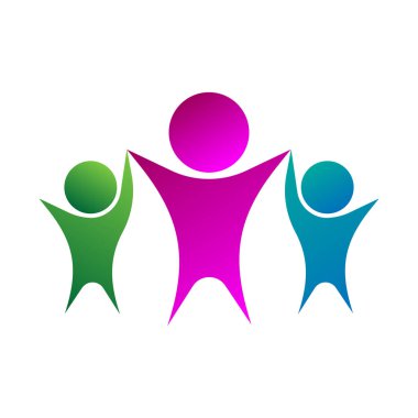 Group of people holding hands abstract logo company, community or family symbol united teamwork icon isolated vector illustration on white background 