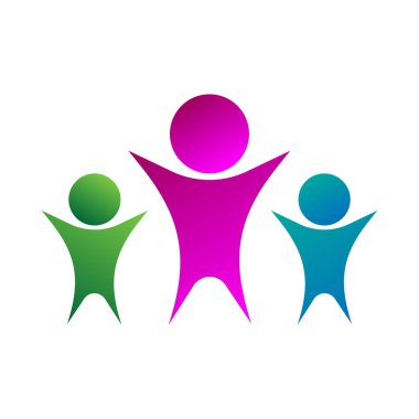 Group of people abstract logo company, community or family symbol united teamwork icon isolated vector illustration on white background 