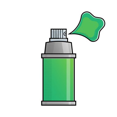 Spray can icon isolated vector illustration. Graffiti hip hop street art graphic design. Paint in can and splash isolated on white back ground.