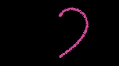 I love you text inside a chalk style pink heart sign animation 4k video clip Valentine's day greeting card