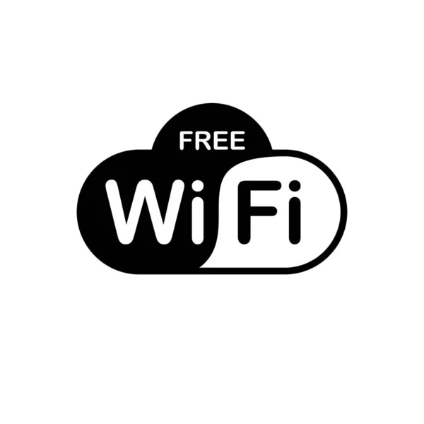 Free Wireless Internet Network Connection Icon Black Isolated Vector White — Stock Vector