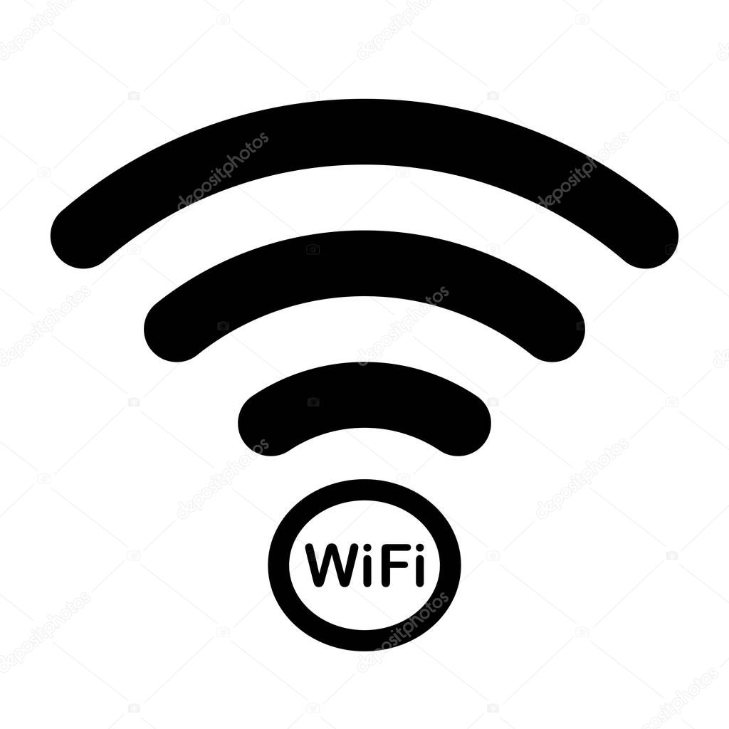 Wi-Fi wireless internet network connection icon black isolated vector on white background