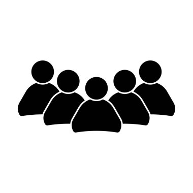 Beş kişi takım çalışması simgesi iş birliği sembolü çizimi