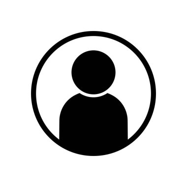 Kullanıcı avatar profil simgesi siyah vektör illüstrasyon web sitesi veya uygulama üyesi UI düğmesi