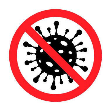 Coronavirus hiçbir giriş simgesi durduramaz tehlikeli korona gribi salgını salgını tıbbi sağlık riski konsepti çizimi