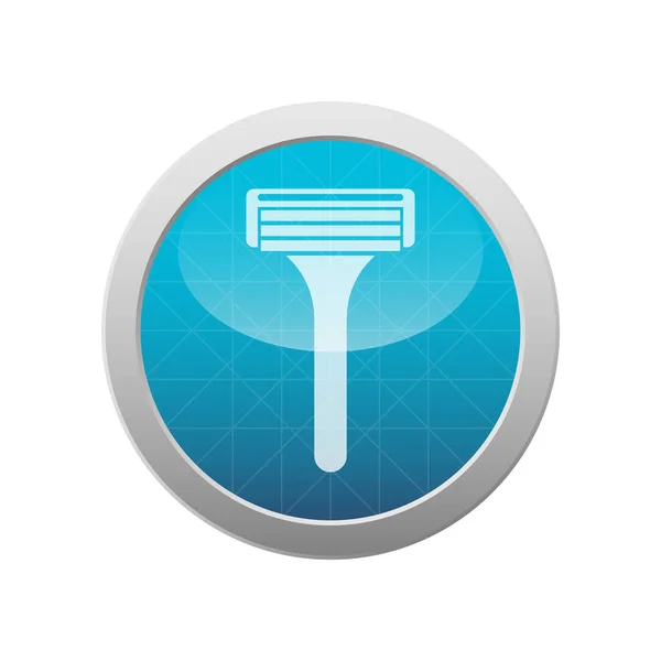 Shaving Razor Icon Grooming Tool Light Blue Circle Vector Illustration — Stock Vector