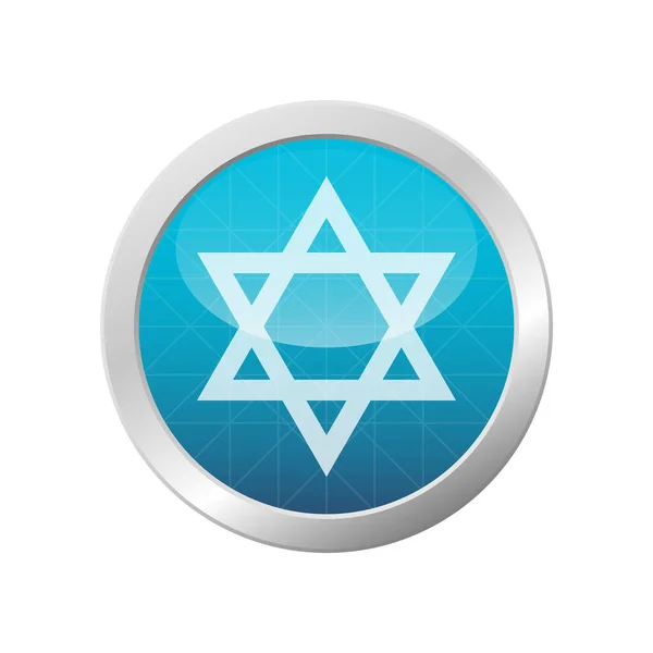 Символ Иконы Давида Еврейская Традиция Изолированный Израильский Национальный Знак Белый — стоковый вектор