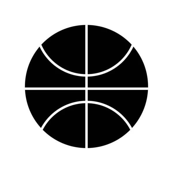Kosárlabda Fekete Ikon Lapos Design Vektor Illusztráció Elszigetelt Fehér Háttér — Stock Vector
