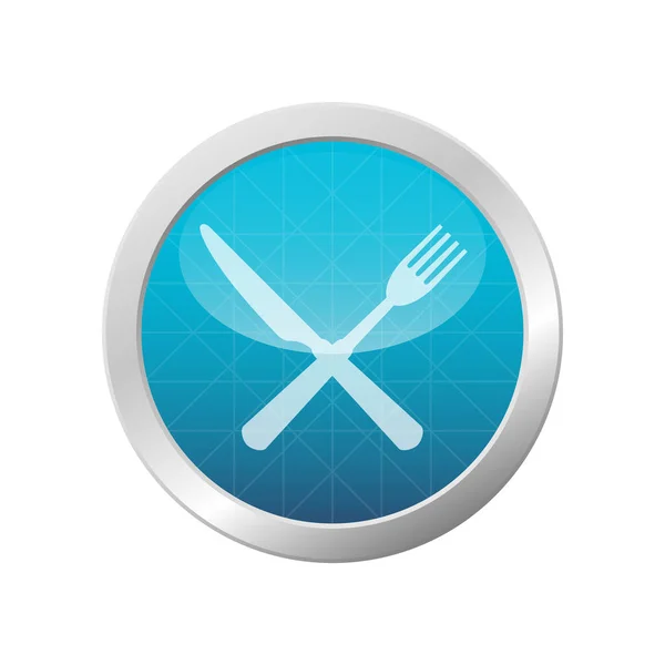 Inggris Knife Fork Icon Vector Illustration Restaurant Food Cutlery Symbol - Stok Vektor