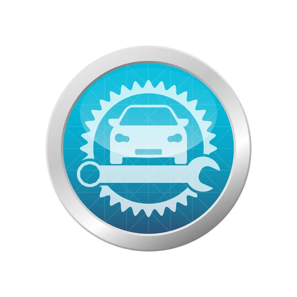 Πρόσοψη Αυτοκινήτου Cogwheel Και Εικονίδιο Κλειδί Διανυσματική Απεικόνιση Σύμβολο Μεταφοράς — Διανυσματικό Αρχείο