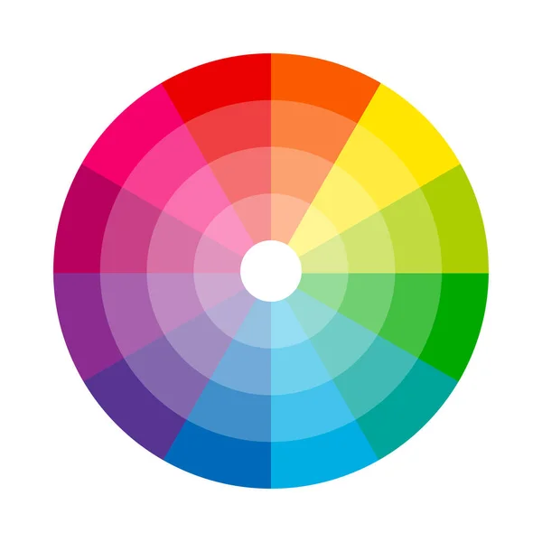 Roue Couleur Cercle Isolé Sur Fond Blanc Illustration Vectorielle — Image vectorielle