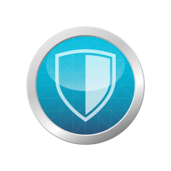Símbolo Forte Proteção Firewall Ícone Protetor Real Segurança Ilustração Brilhante —  Vetores de Stock