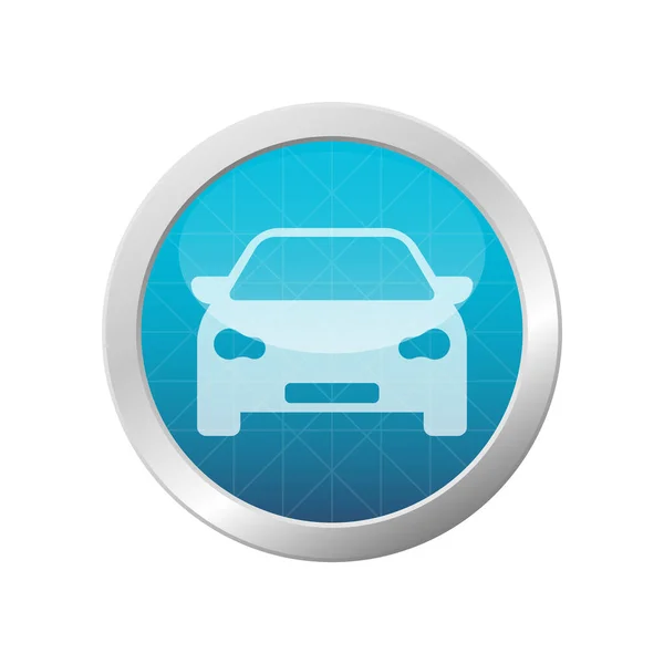 Εικονίδιο Διάνυσμα Εικονογράφηση Φορέα Εικόνα Αυτοκινήτου Σύμβολο Μεταφοράς Γαλάζιο Λαμπερό — Διανυσματικό Αρχείο