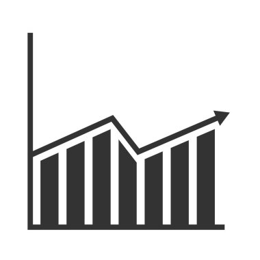 Menkul Kıymetler Çizelgesini Arrow Arttırma İşareti Vektörü Finansal Kâr Sağlama Başarı İzole Edilmiş Siyah ve Beyaz Arkaplan
