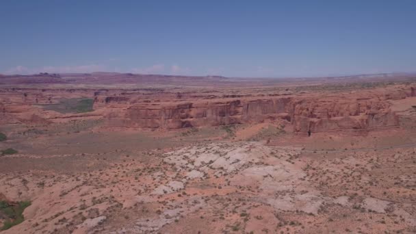 Vídeo Aéreo Parque Nacional Dos Arcos Utah Belo Dia Ensolarado — Vídeo de Stock