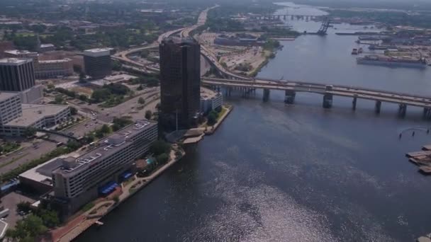 Vidéo Aérienne Centre Ville Norfolk Par Une Journée Ensoleillée — Video