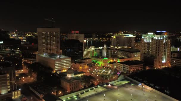 Εναέρια Βίντεο Του Downtown Νόρφολκ Νύχτα — Αρχείο Βίντεο