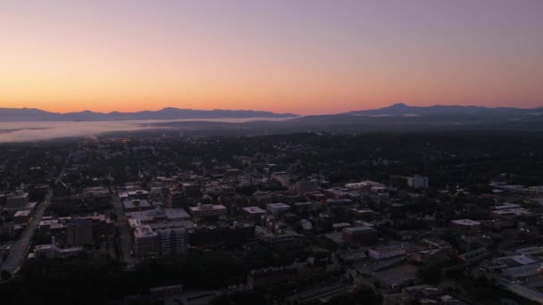 Video Aereo Del Centro Burlington Mattino Durante Una Bella Alba — Video Stock