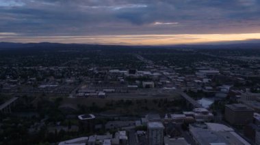 Şehir gündoğumu Spokane hava video