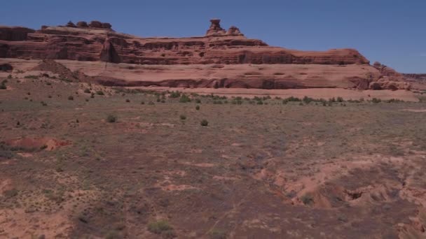 Aerial Video Arches National Park Utah Beautiful Sunny Day — Stock Video