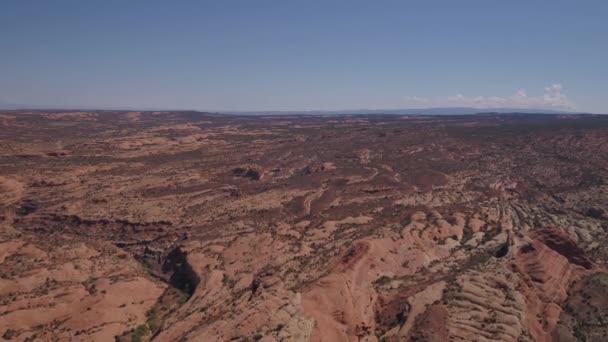 Vídeo Aéreo Del Parque Nacional Arches Utah Hermoso Día Soleado — Vídeo de stock