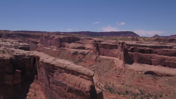 Vídeo Aéreo Parque Nacional Dos Arcos Utah Belo Dia Ensolarado — Vídeo de Stock