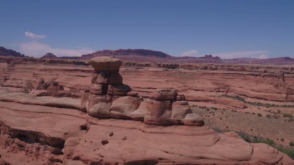 Aerial Video Arches National Park Utah Vacker Solig Dag — Stockvideo