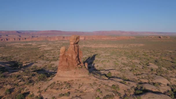 Vídeo Aéreo Parque Nacional Dos Arcos Utah Pela Manhã Durante — Vídeo de Stock