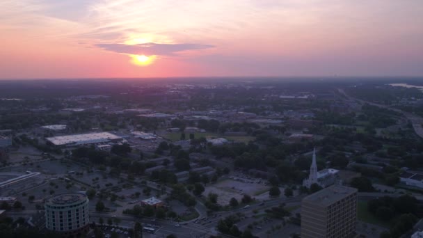 Aerial Video Downtown Norfolk Sunrise — Stock Video