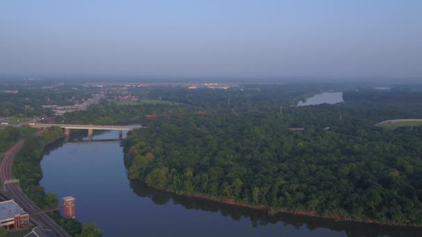 Aerial Video Downtown Montgomery Sunrise — Stockvideo