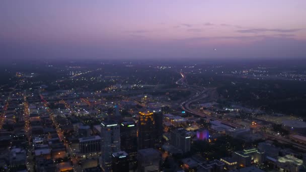 Luftbild Der Innenstadt Von Birmingham Der Nacht — Stockvideo