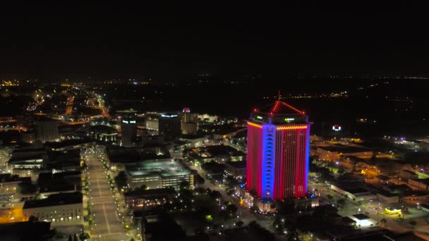 Aerial Video Downtown Montgomery Natten — Stockvideo